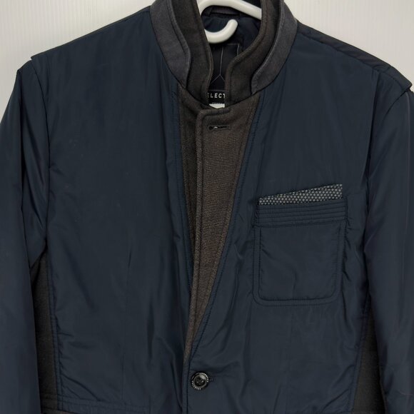 Selected “Happer” Padded Navy/Charcoal Blazer Jacket S - Picture 4 of 10